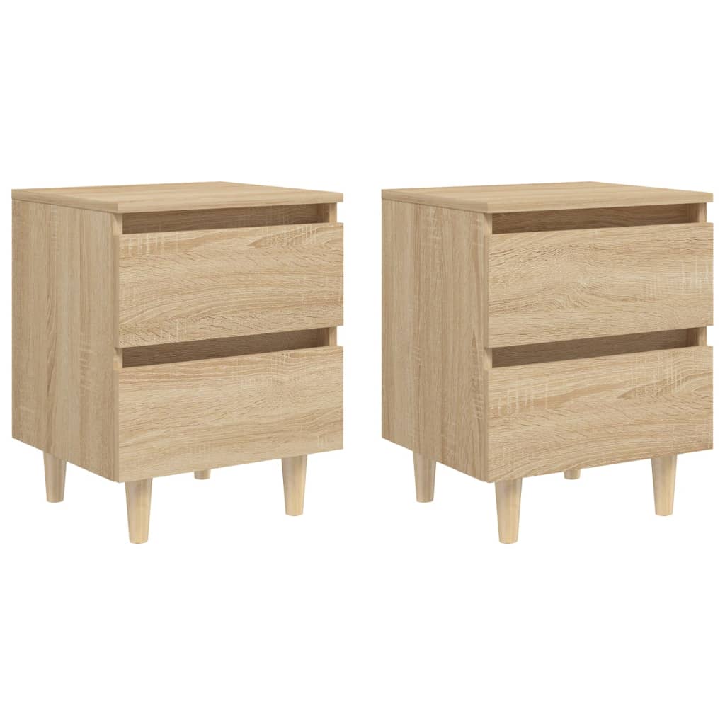 Tables de chevet pieds en pin 2 pcs chêne sonoma 40x35x50 cm - XIOS