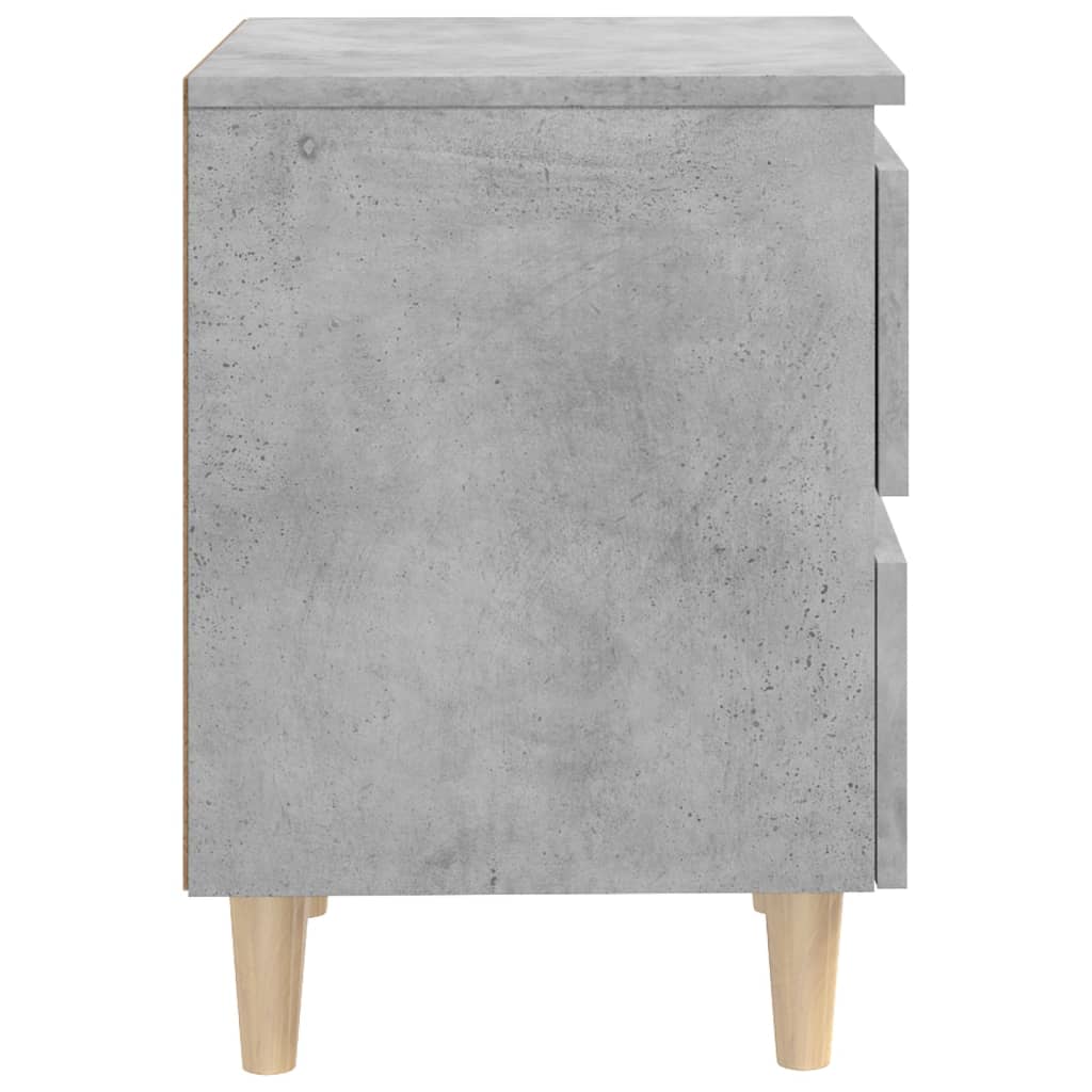 Table de chevet avec pieds en pin gris béton 40x35x50 cm - XIOS