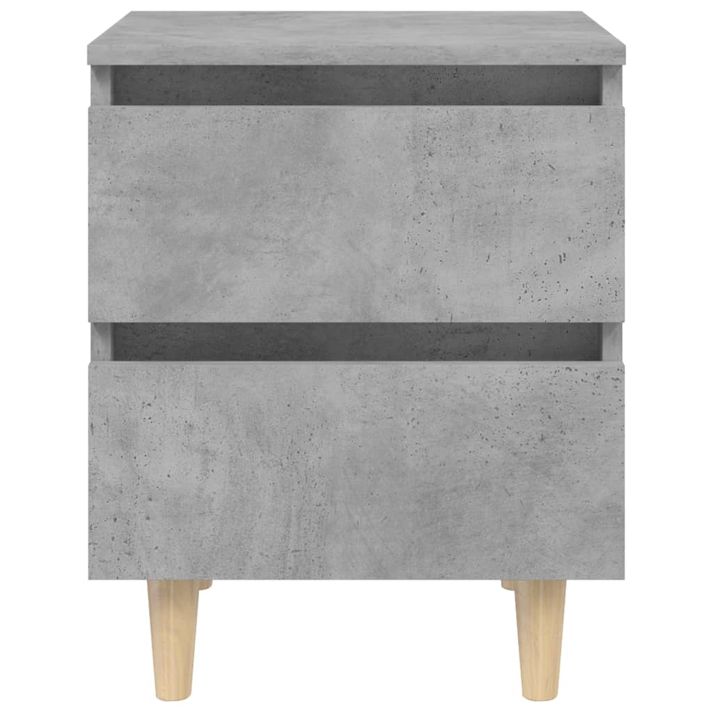Tables de chevet pieds en pin 2 pcs gris béton 40x35x50 cm - XIOS