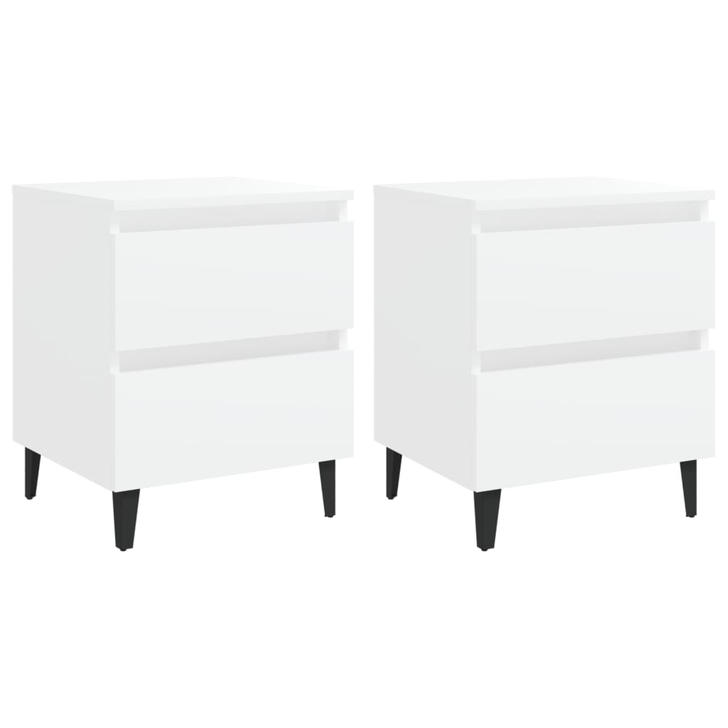 Tables de chevet 2 pcs blanc 40x35x50 cm bois d'ingénierie - XIOS