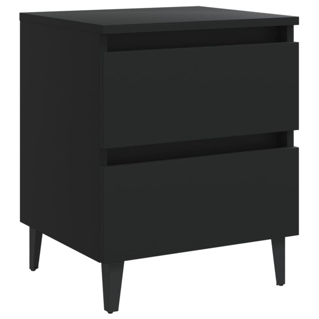 Tables de chevet 2 pcs noir 40x35x50 cm bois d'ingénierie - XIOS