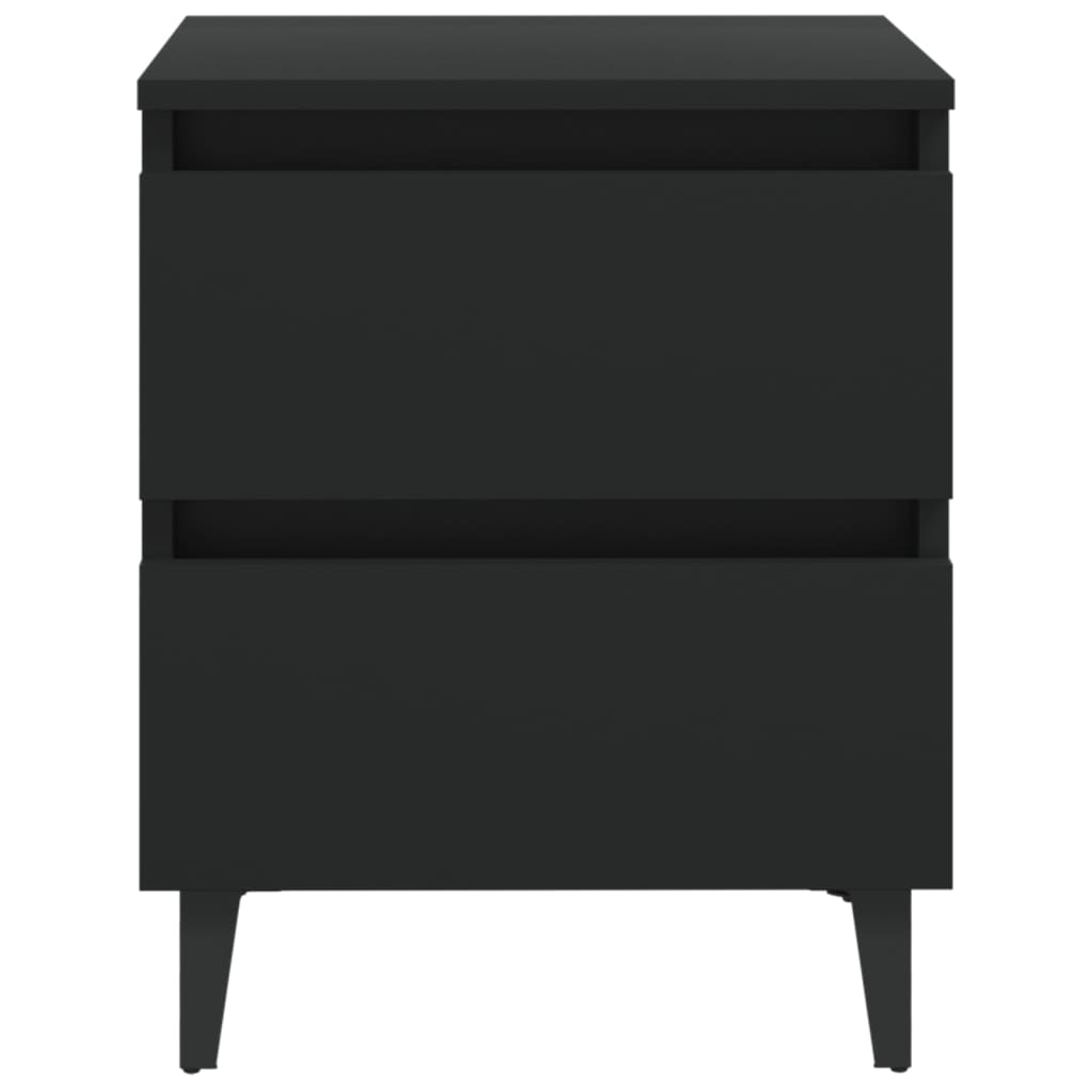 Tables de chevet 2 pcs noir 40x35x50 cm bois d'ingénierie - XIOS