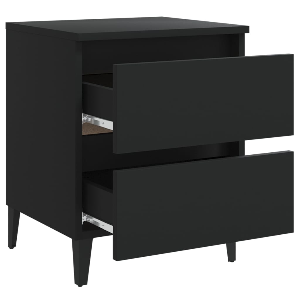 Tables de chevet 2 pcs noir 40x35x50 cm bois d'ingénierie - XIOS