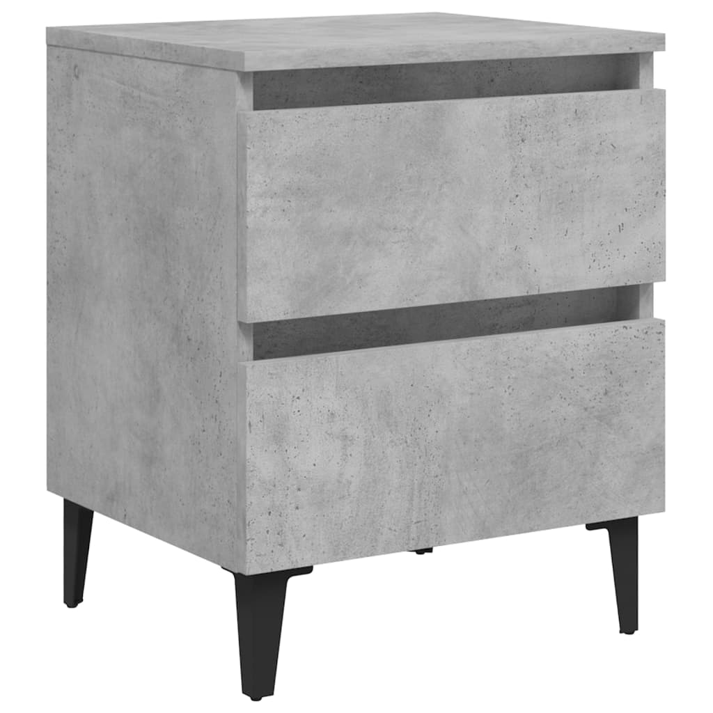 Tables de chevet 2 pcs gris béton 40x35x50 cm bois d'ingénierie - XIOS