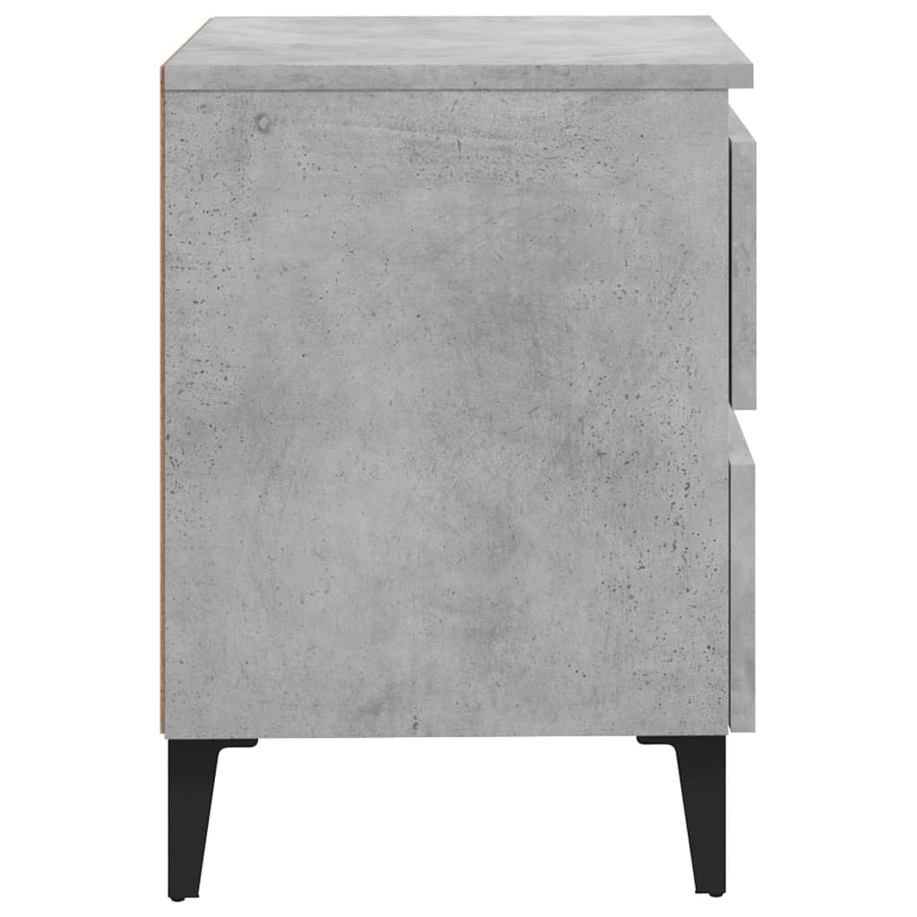 Tables de chevet 2 pcs gris béton 40x35x50 cm bois d'ingénierie - XIOS