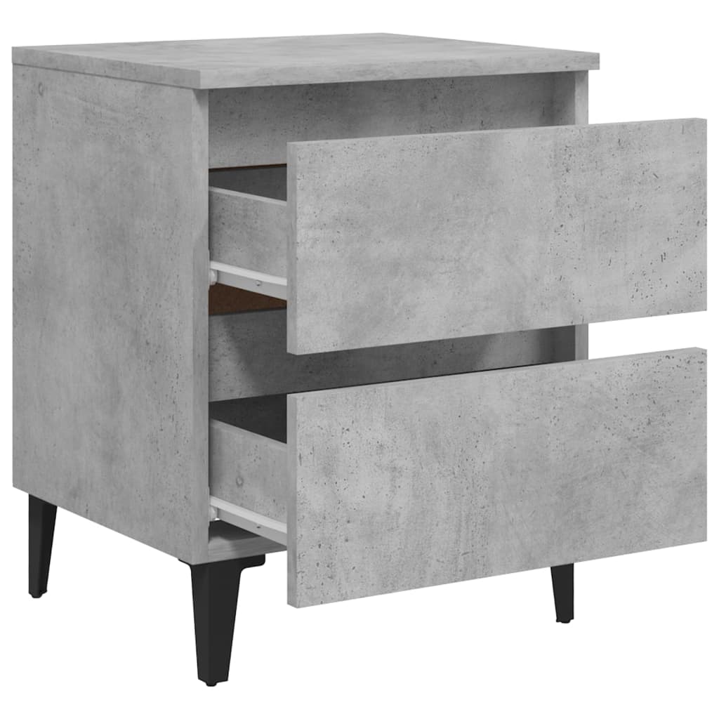 Tables de chevet 2 pcs gris béton 40x35x50 cm bois d'ingénierie - XIOS