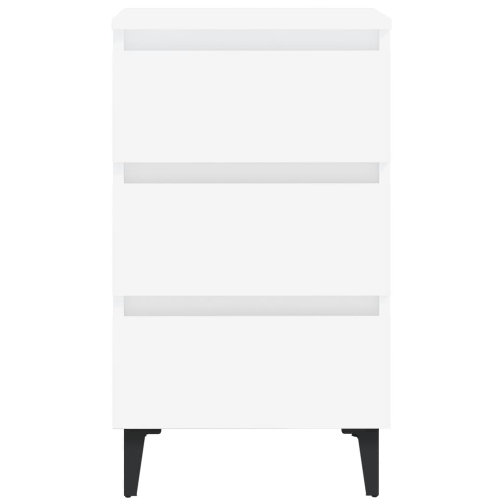 Table de chevet avec pieds en métal blanc 40x35x69 cm - XIOS