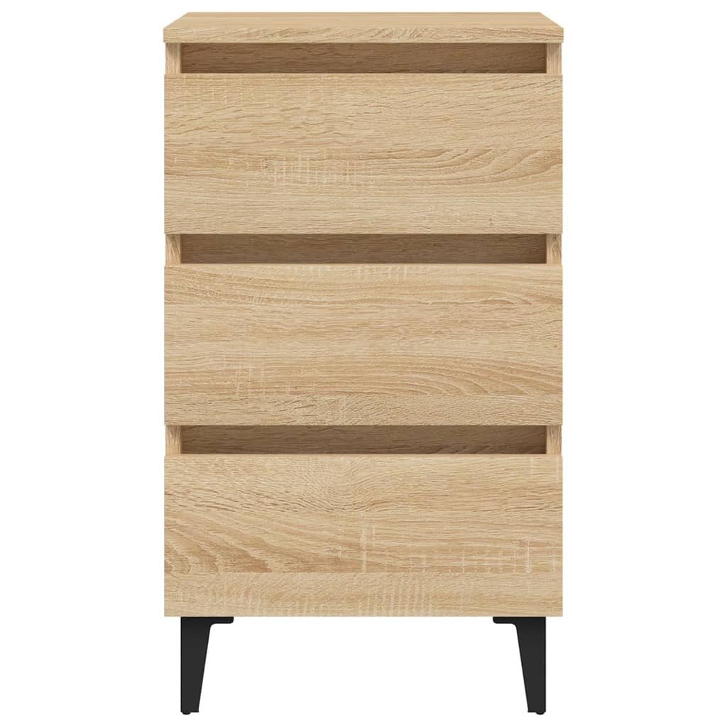Table de chevet avec pieds en métal chêne sonoma 40x35x69 cm - XIOS