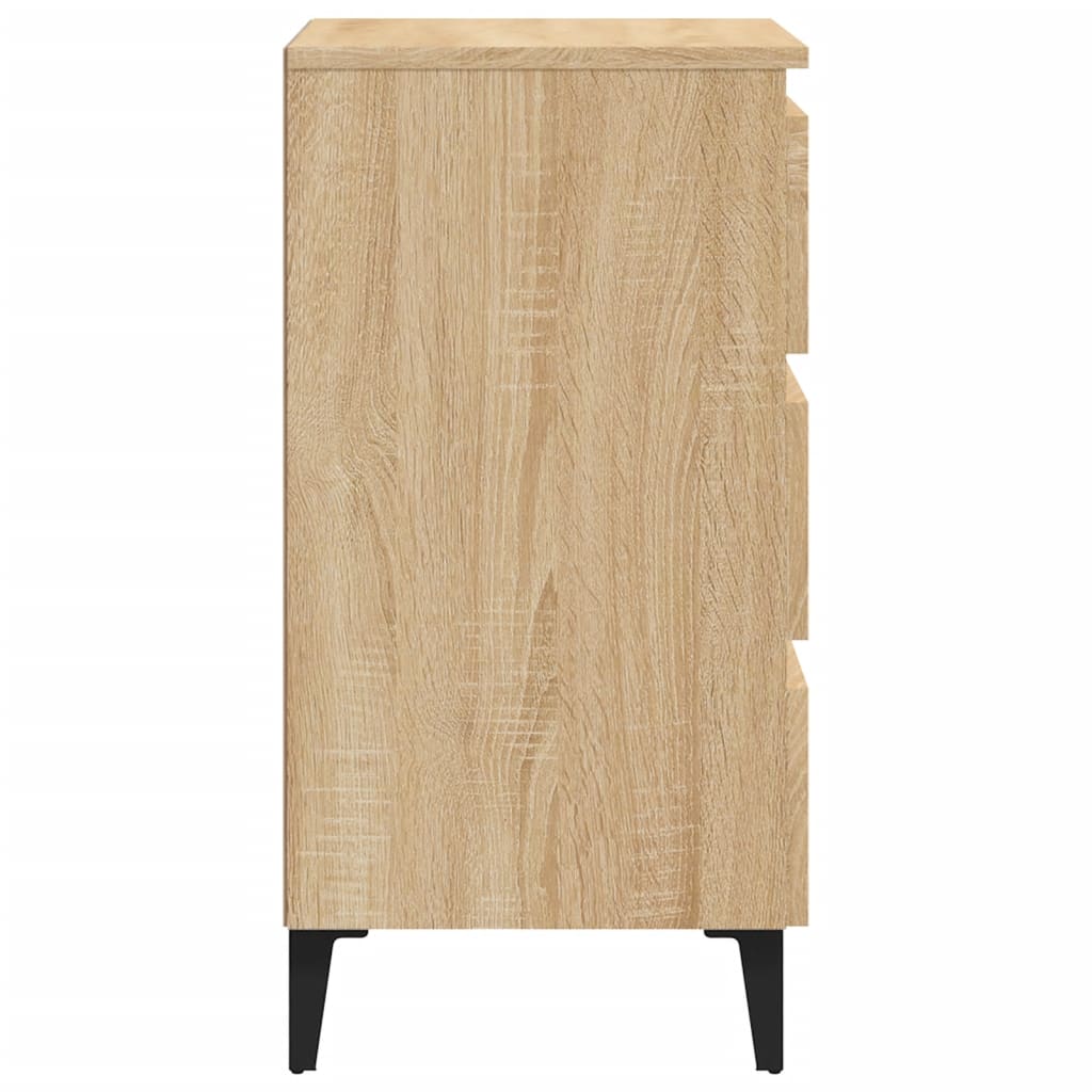 Table de chevet avec pieds en métal chêne sonoma 40x35x69 cm - XIOS