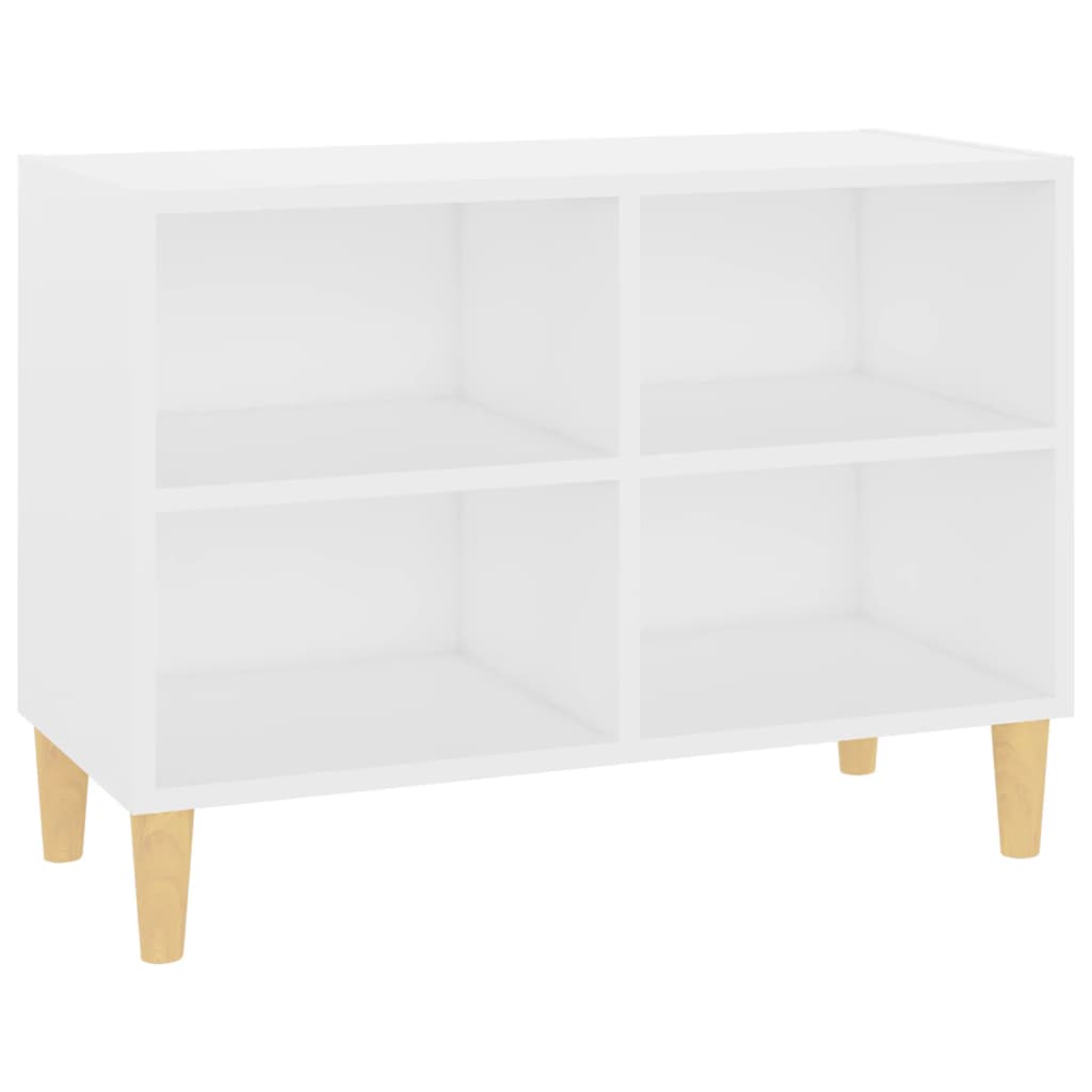 Meuble TV avec pieds en bois massif Blanc 69,5x30x50 cm - XIOS