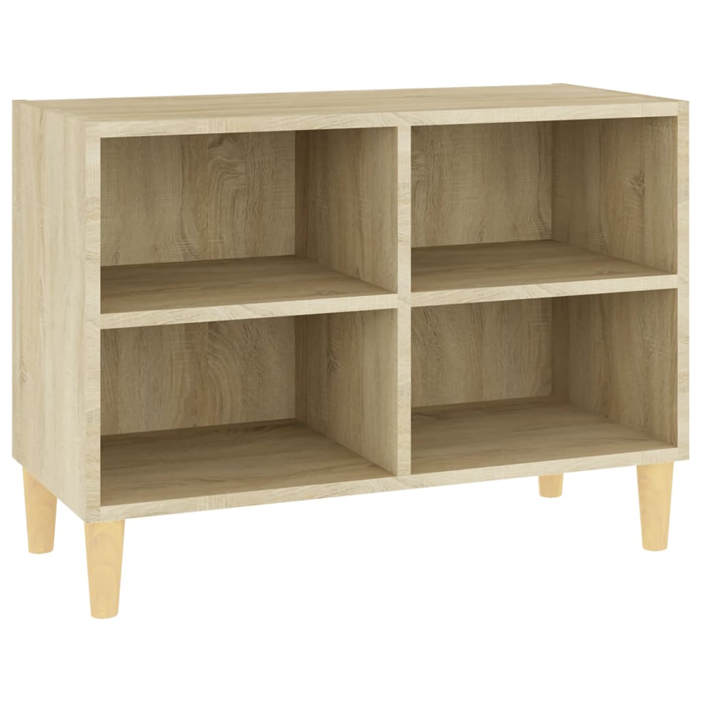 Meuble TV avec pieds en bois massif Chêne sonoma 69,5x30x50 cm - XIOS