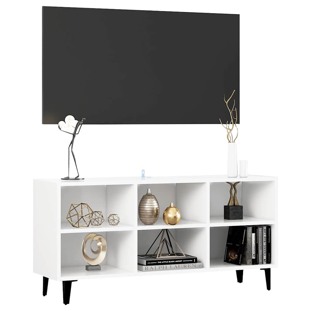 Meuble TV avec pieds en métal Blanc 103,5x30x50 cm - XIOS