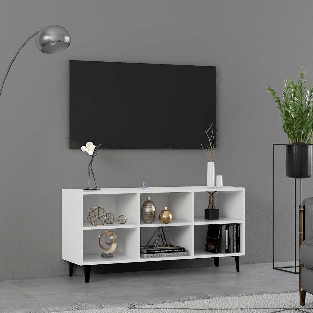 Meuble TV avec pieds en métal Blanc 103,5x30x50 cm - XIOS