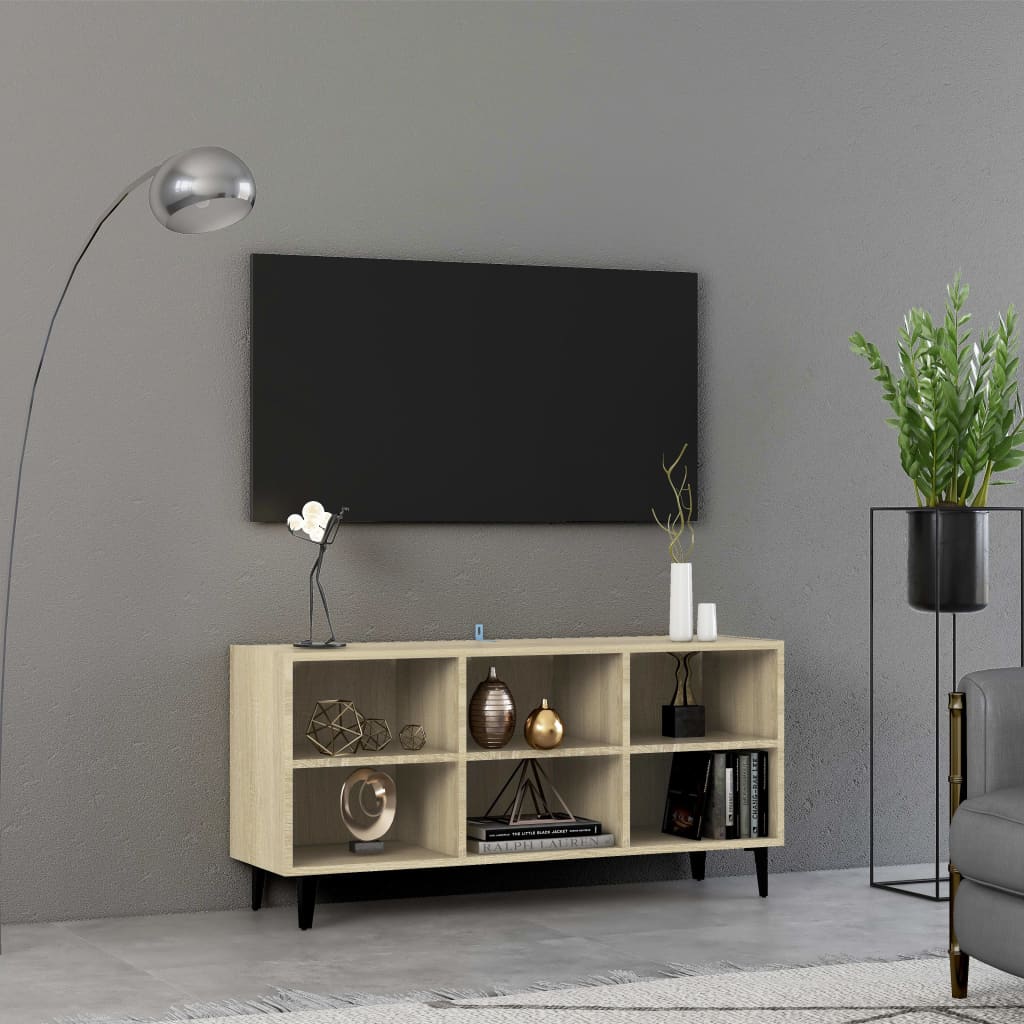 Meuble TV avec pieds en métal Chêne sonoma 103,5x30x50 cm - XIOS