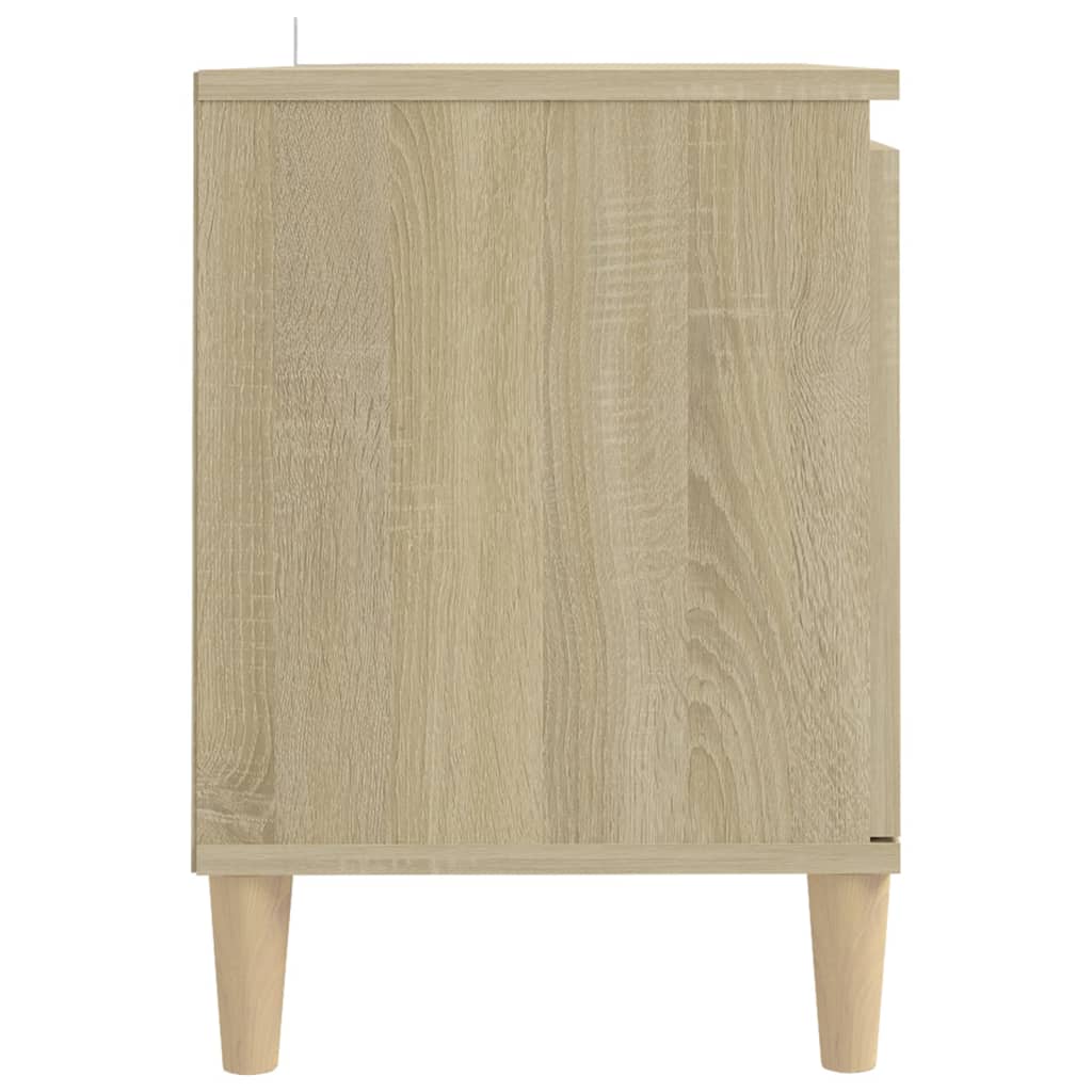 Meuble TV avec pieds en bois massif Chêne sonoma 103,5x35x50 cm - XIOS