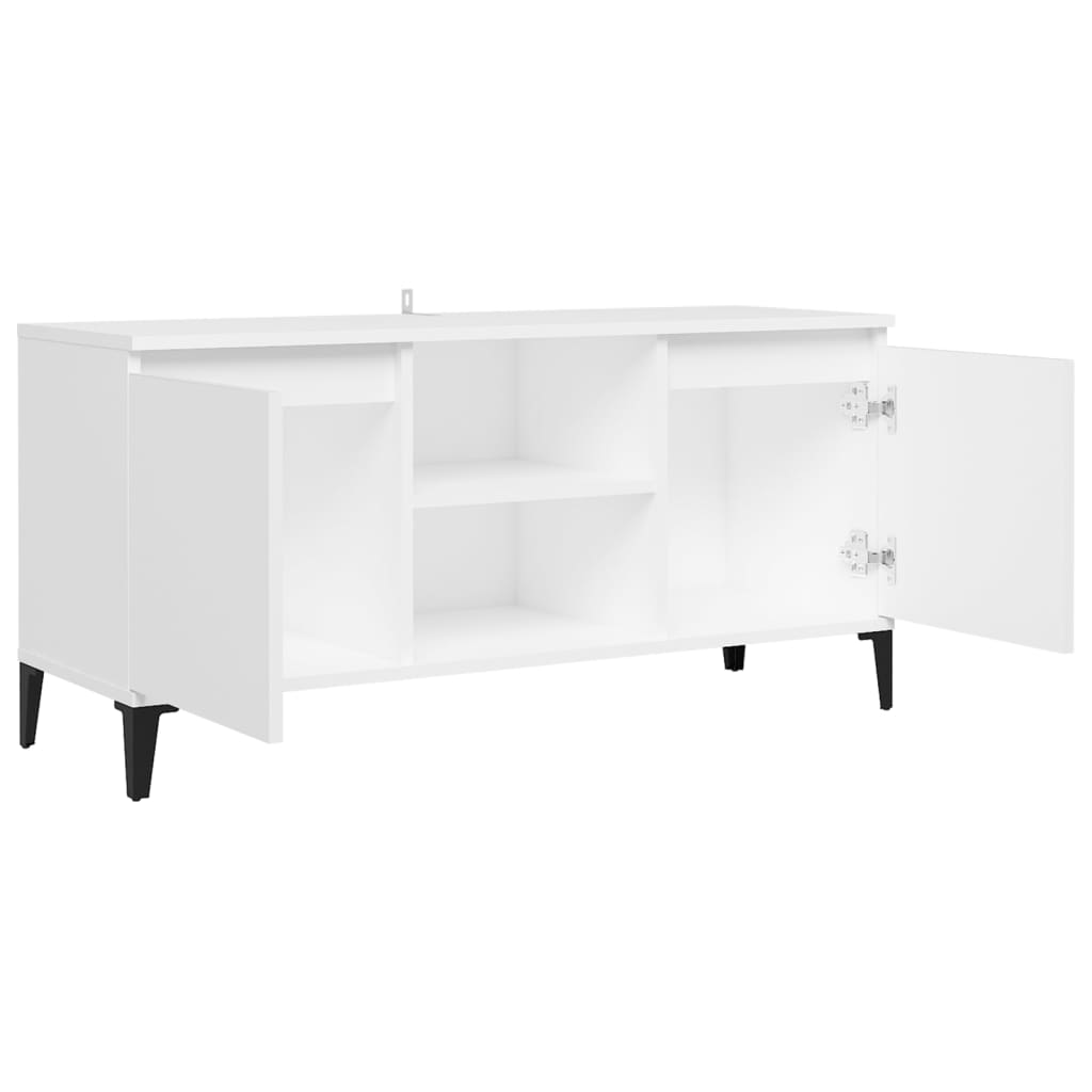 Meuble TV avec pieds en métal Blanc 103,5x35x50 cm - XIOS