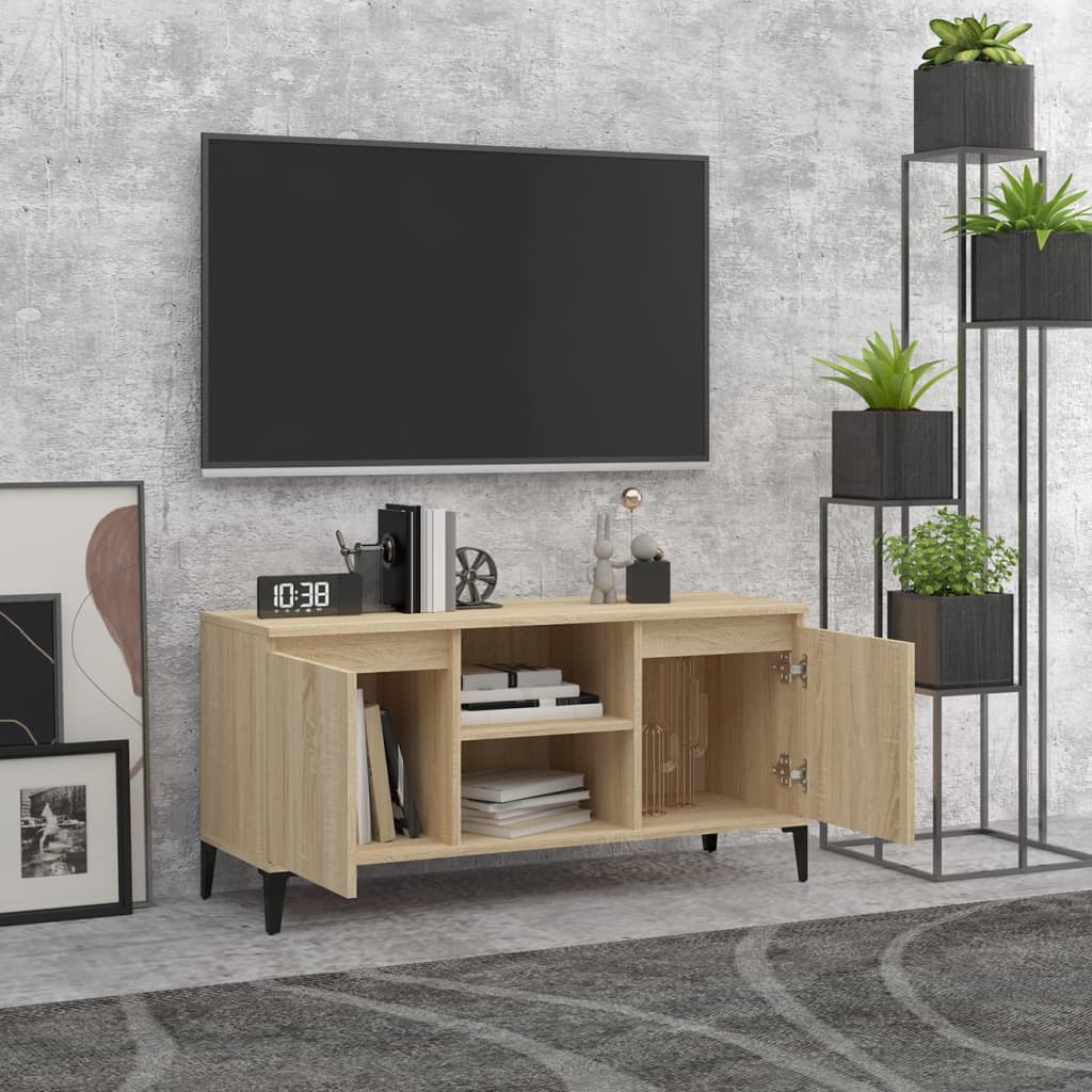 Meuble TV avec pieds en métal Chêne sonoma 103,5x35x50 cm - XIOS
