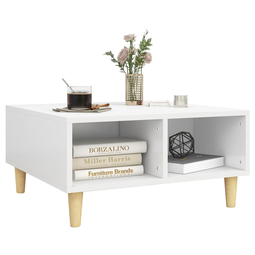 Table basse blanc 60x60x30 cm bois d'ingénierie - XIOS