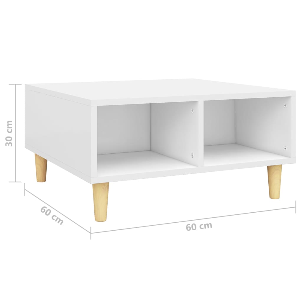 Table basse blanc 60x60x30 cm bois d'ingénierie - XIOS