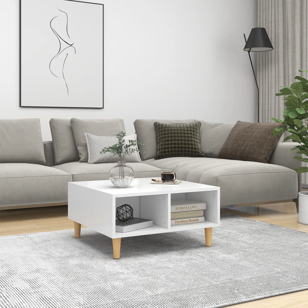 Table basse blanc 60x60x30 cm bois d'ingénierie - XIOS