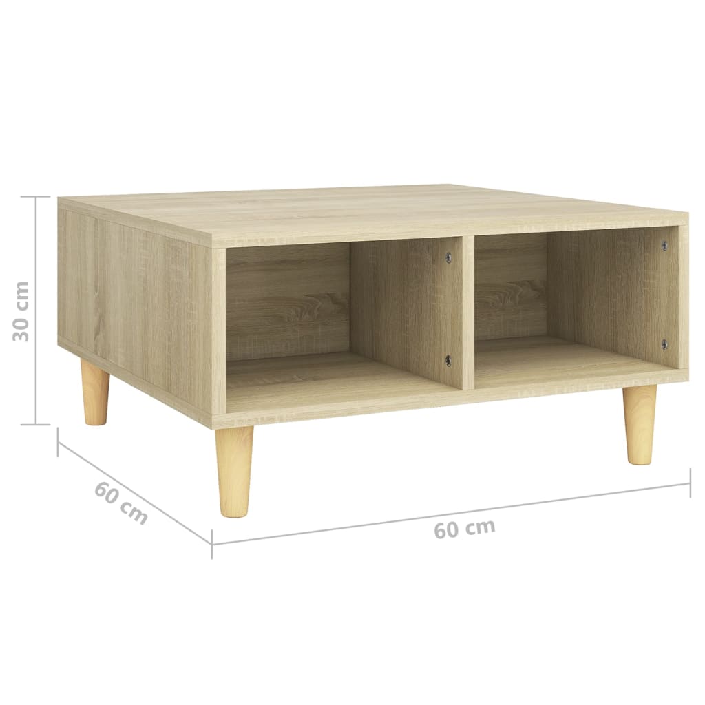 Table basse chêne sonoma 60x60x30 cm bois d'ingénierie - XIOS