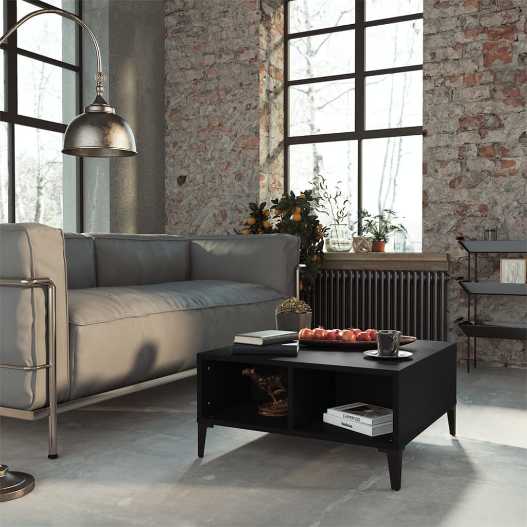 Table basse noir 60x60x30 cm bois d'ingénierie - XIOS