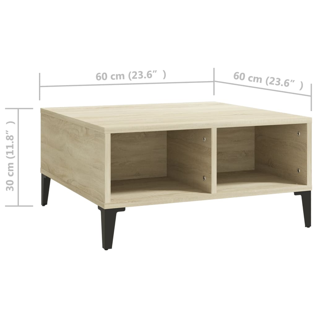 Table basse chêne sonoma 60x60x30 cm bois d'ingénierie - XIOS