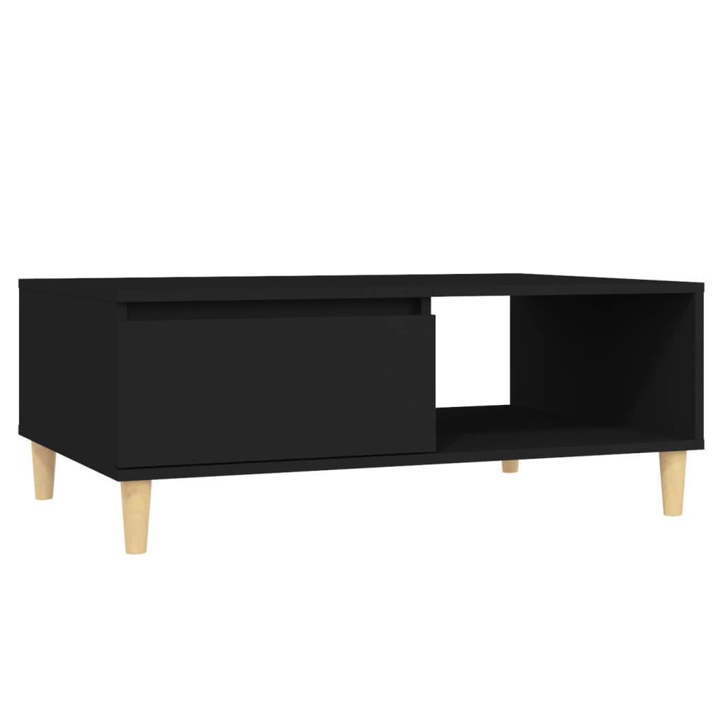 Table basse noir 90x60x35 cm bois d'ingénierie - XIOS
