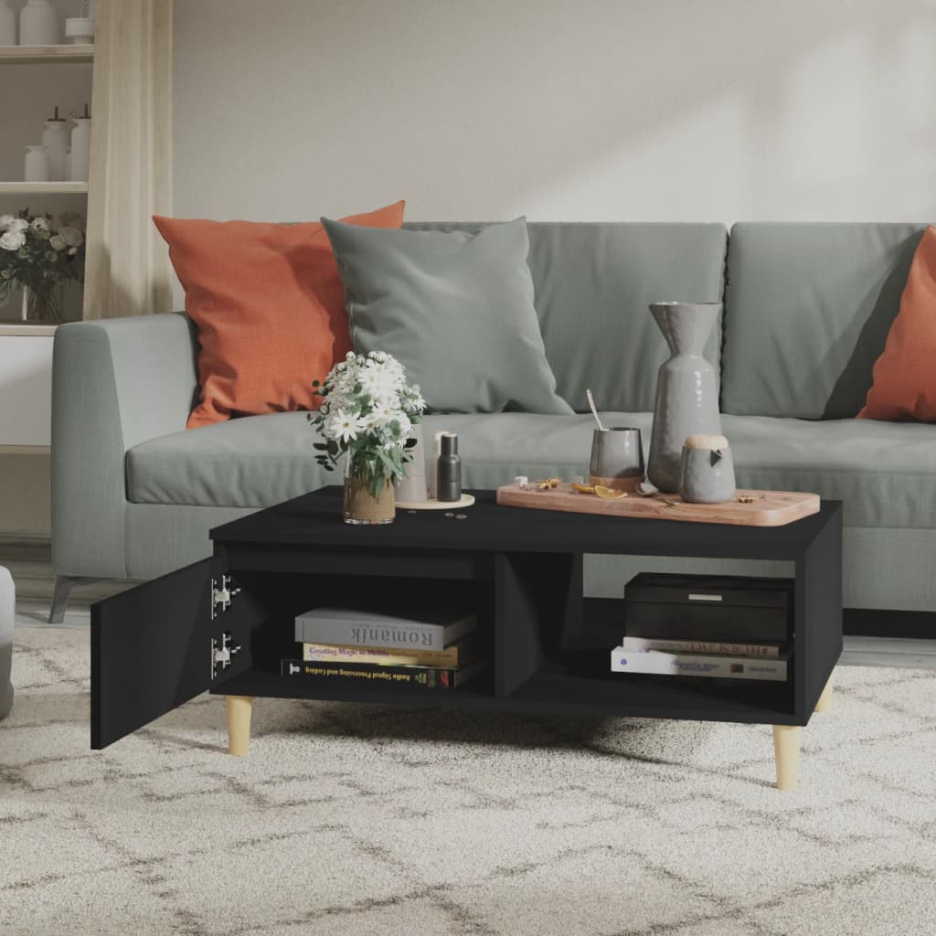 Table basse noir 90x60x35 cm bois d'ingénierie - XIOS