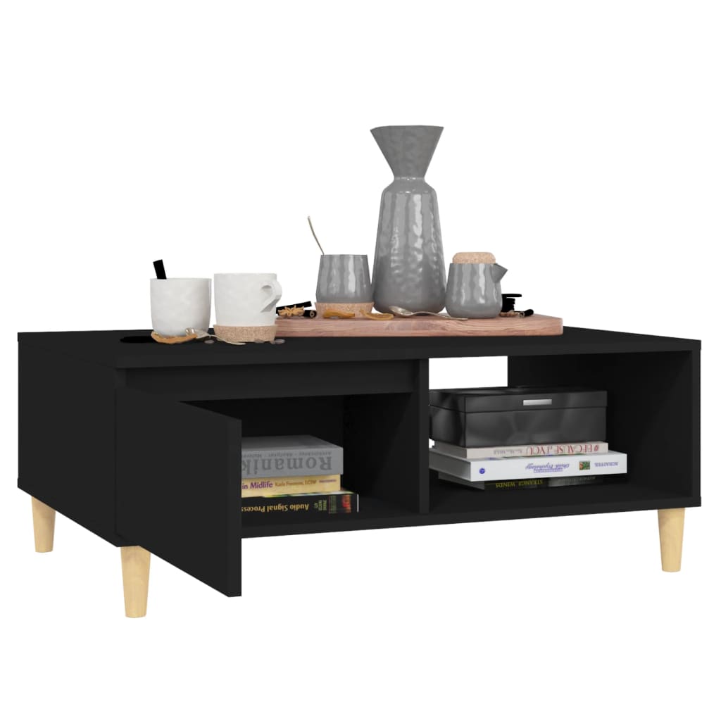 Table basse noir 90x60x35 cm bois d'ingénierie - XIOS