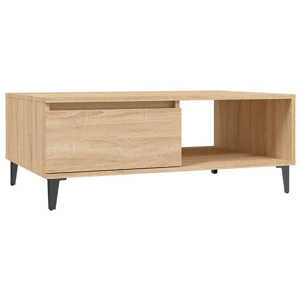 Table basse chêne sonoma 90x60x35 cm bois d'ingénierie - XIOS