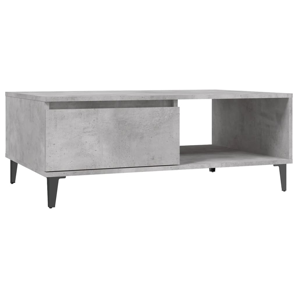 Table basse gris béton 90x60x35 cm bois d'ingénierie - XIOS