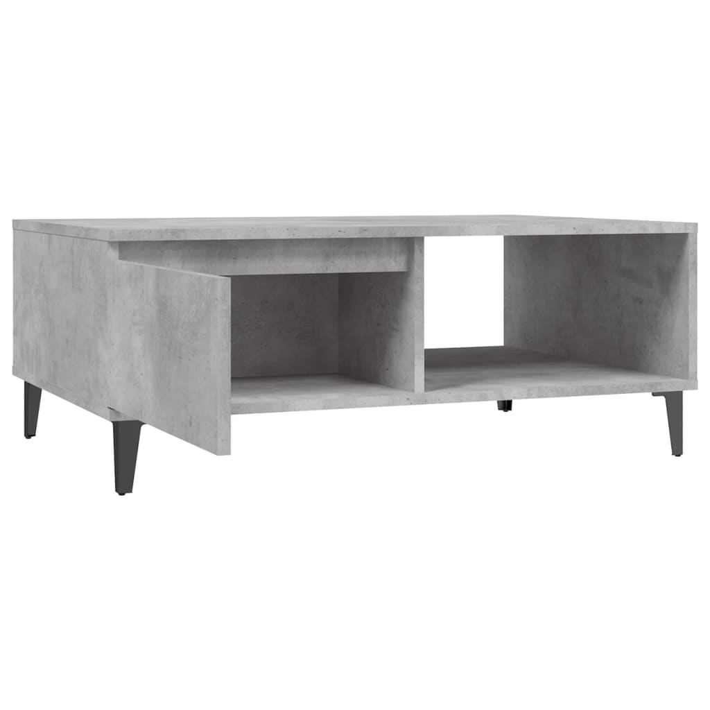 Table basse gris béton 90x60x35 cm bois d'ingénierie - XIOS