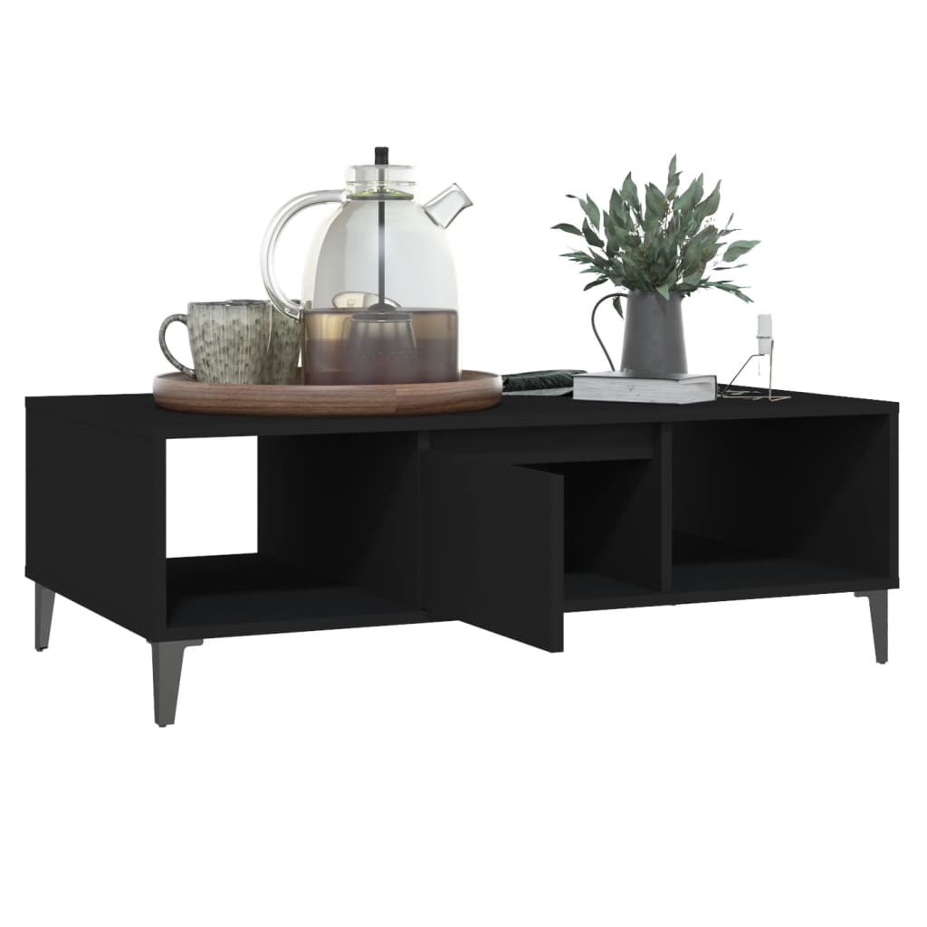 Table basse noir 103,5x60x35 cm bois d'ingénierie - XIOS