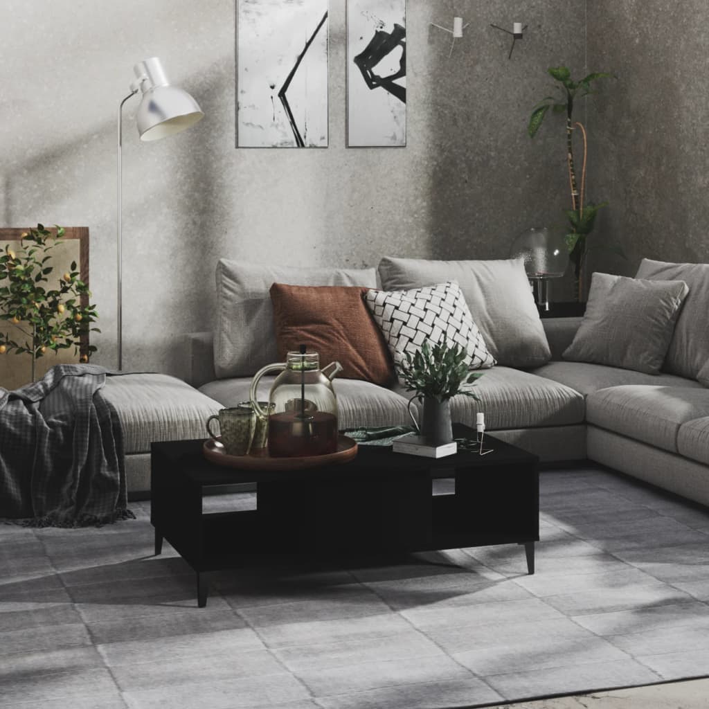 Table basse noir 103,5x60x35 cm bois d'ingénierie - XIOS