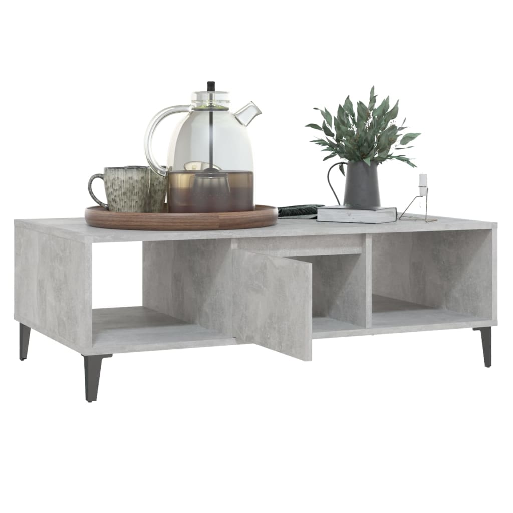 Table basse gris béton 103,5x60x35 cm bois d'ingénierie - XIOS