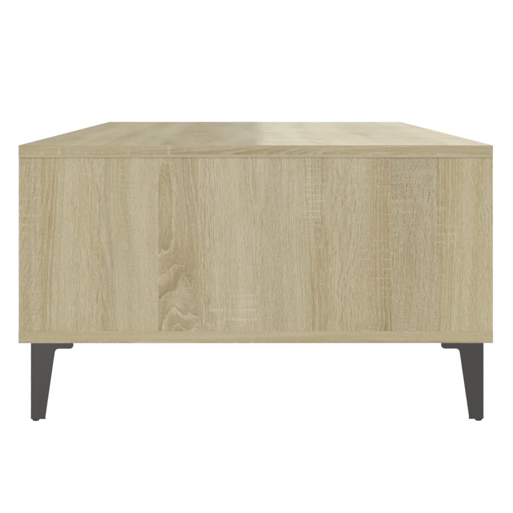 Table basse blanc chêne sonoma 103,5x60x35 cm bois d'ingénierie - XIOS