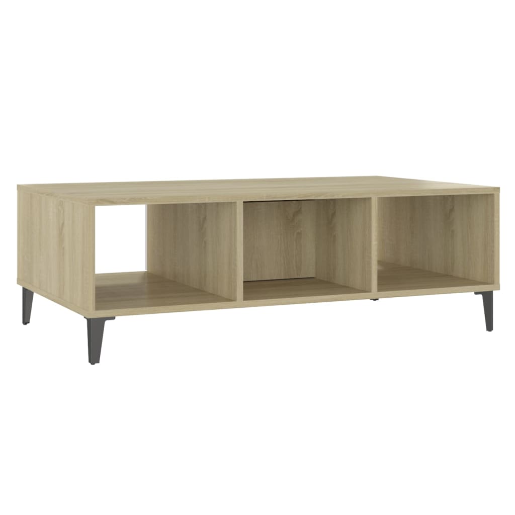 Table basse blanc chêne sonoma 103,5x60x35 cm bois d'ingénierie - XIOS
