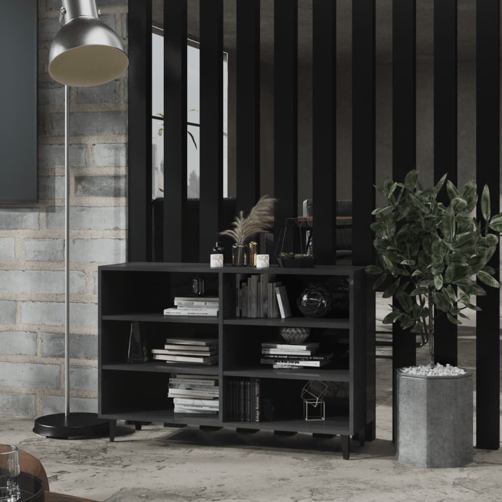 Buffet gris brillant 103,5x35x70 cm bois d'ingénierie - XIOS
