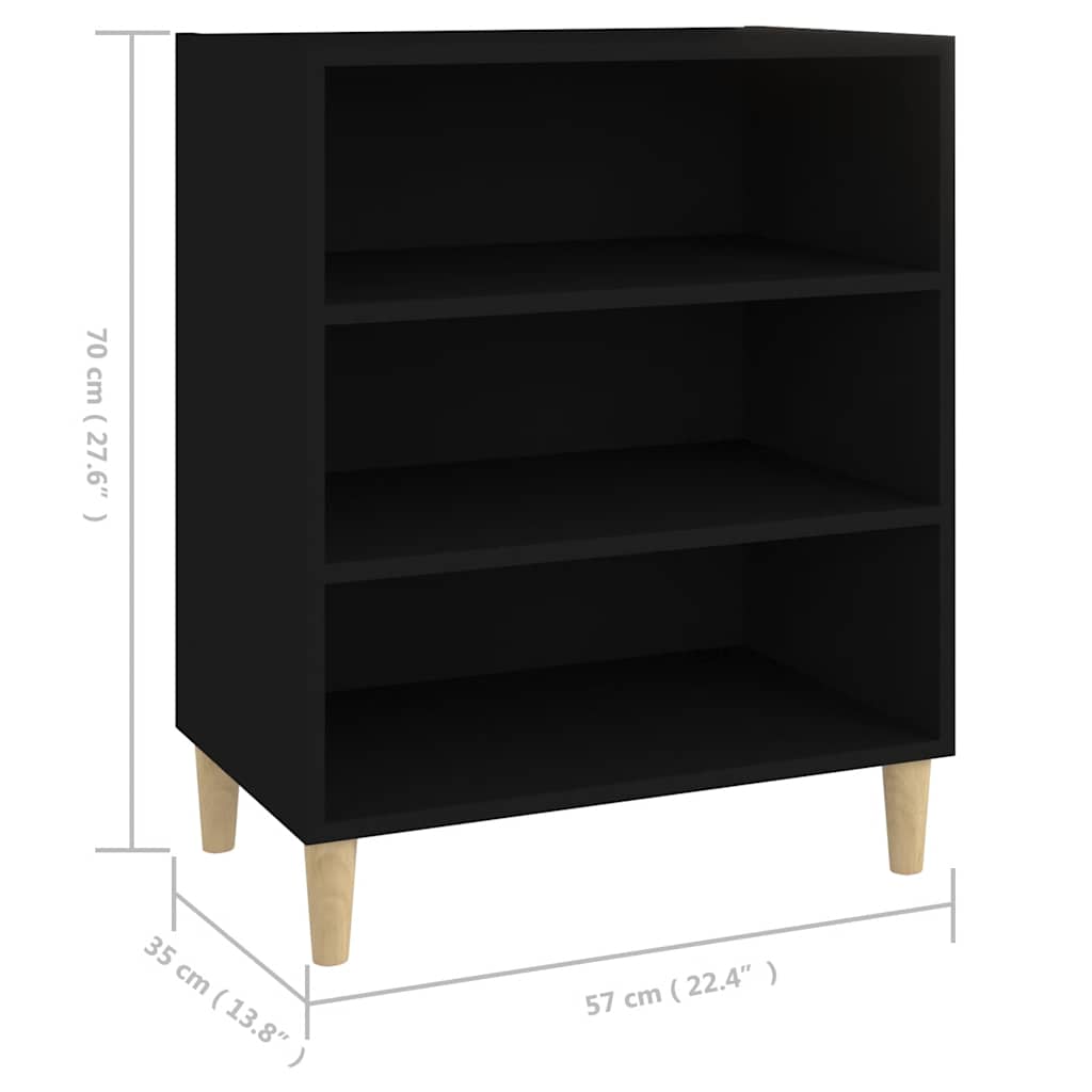 Buffet noir 57x35x70 cm bois d’ingénierie - XIOS