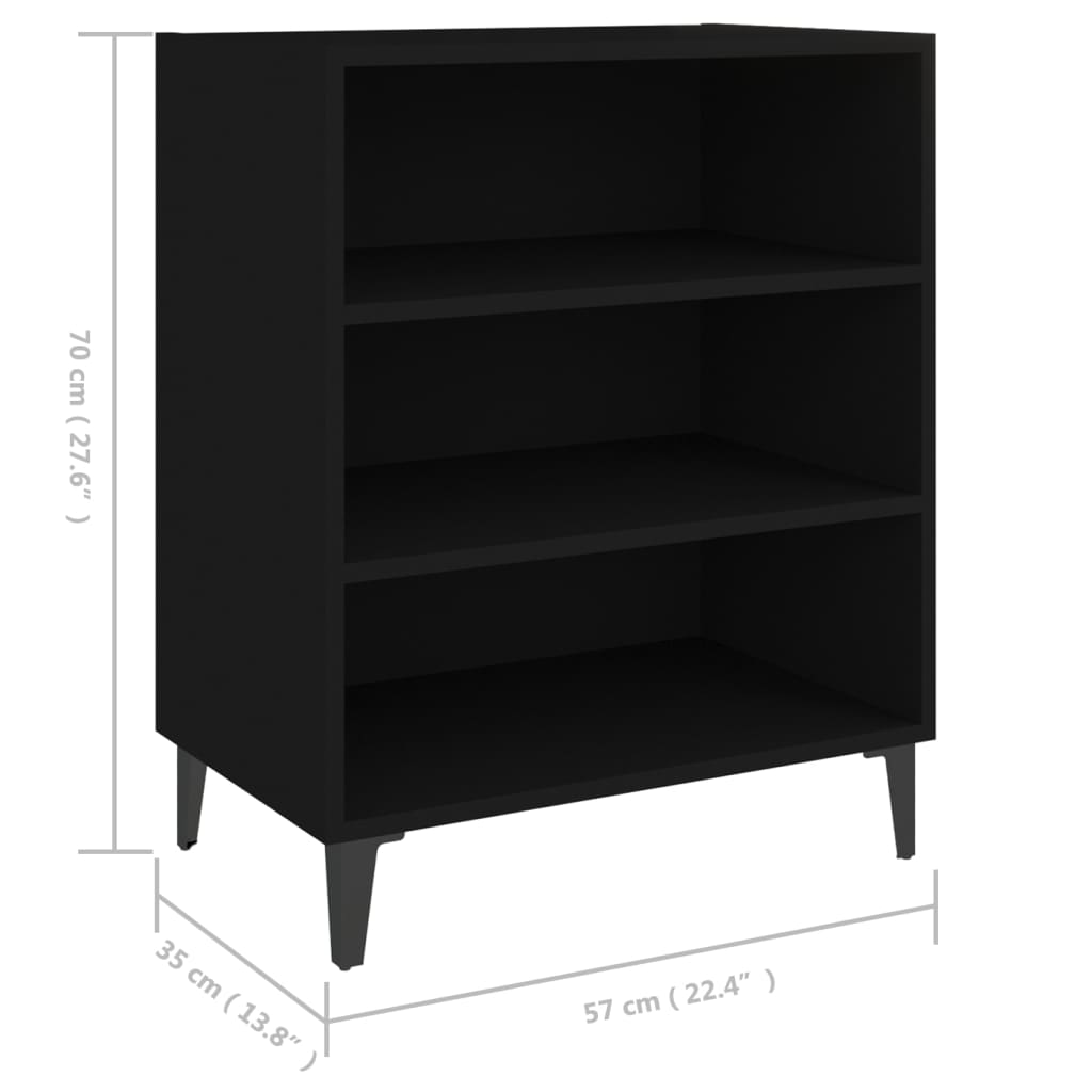 Buffet noir 57x35x70 cm bois d’ingénierie - XIOS