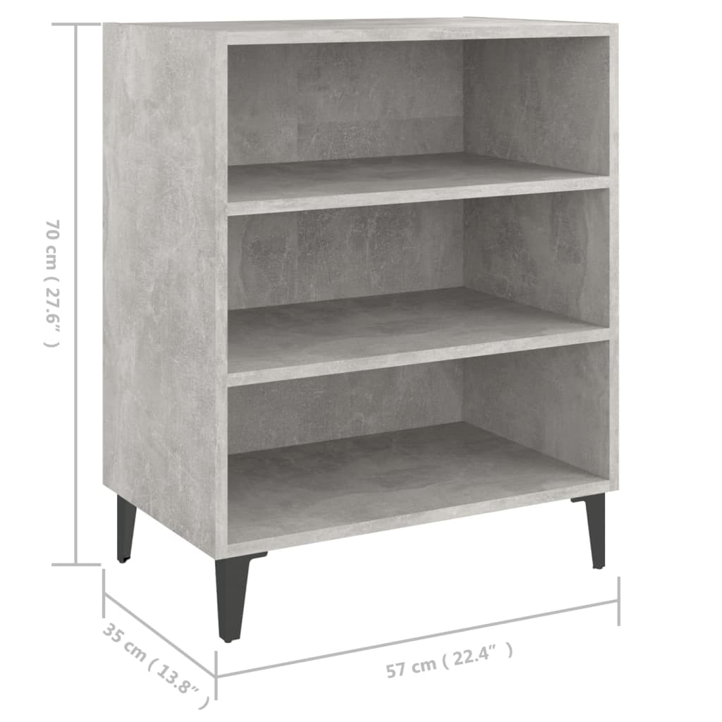Buffet gris béton 57x35x70 cm bois d'ingénierie - XIOS