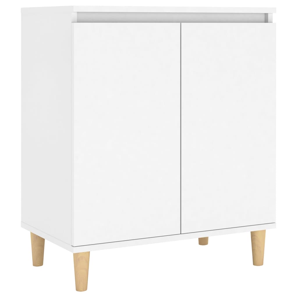 Buffet avec pieds en bois massif blanc bois d'ingénierie - XIOS