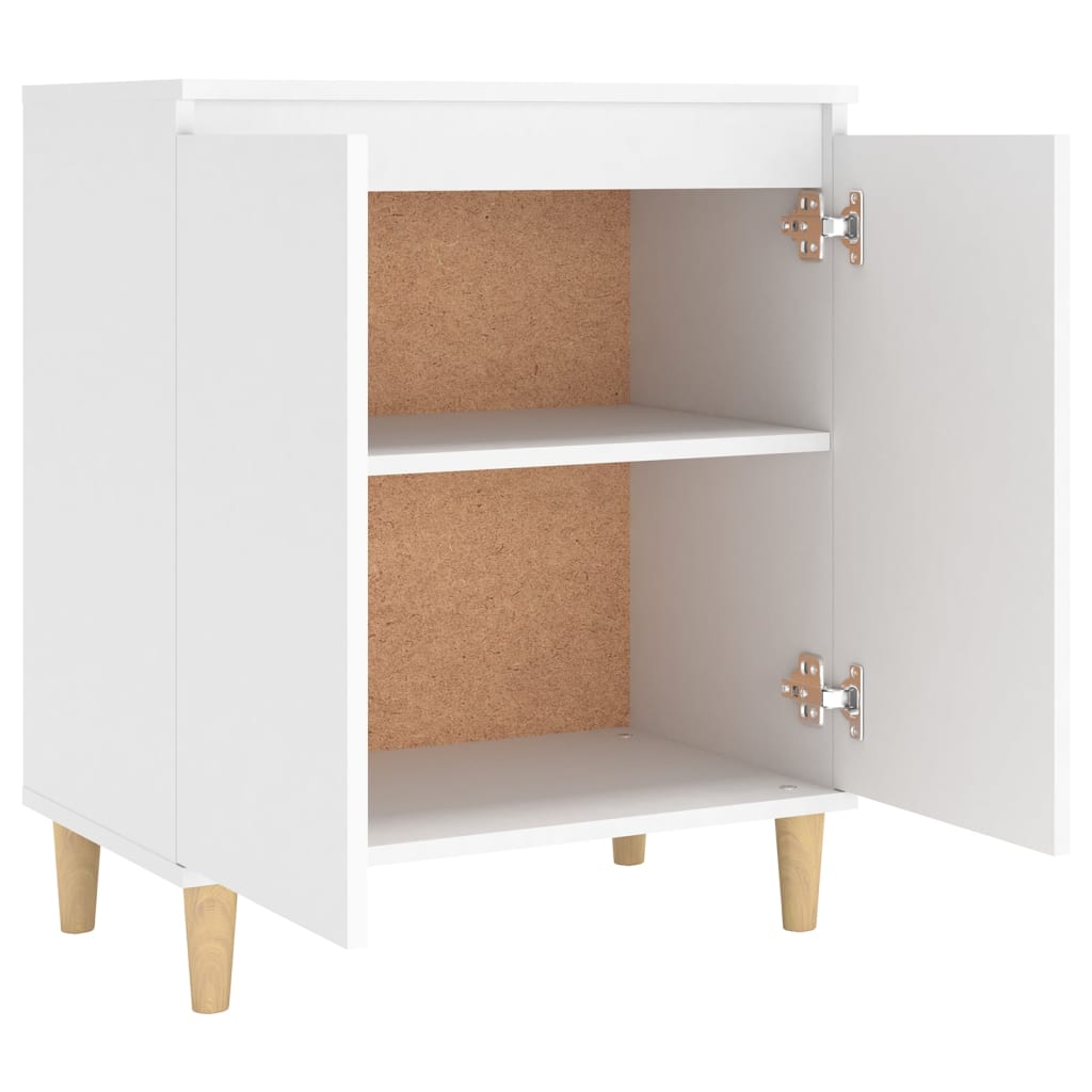 Buffet avec pieds en bois massif blanc bois d'ingénierie - XIOS