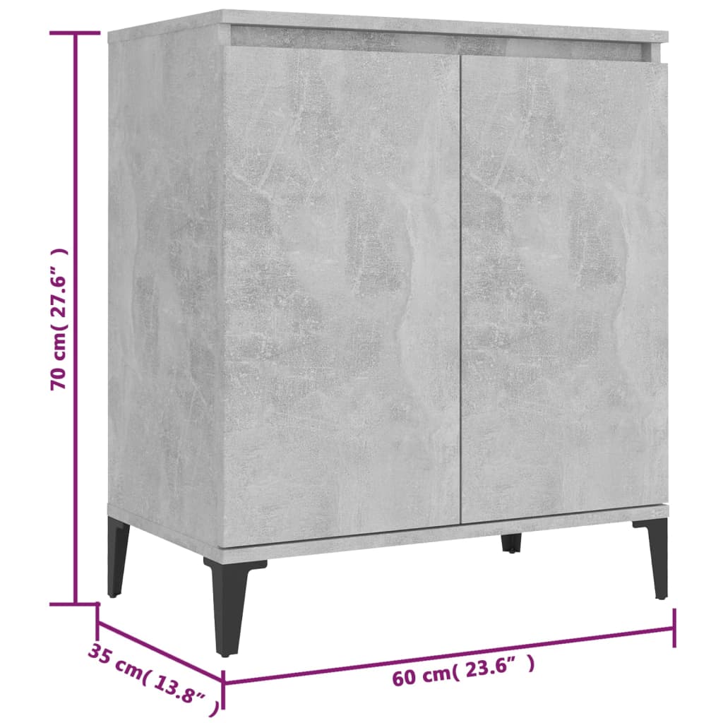 Buffet gris béton 60x35x70 cm bois d'ingénierie - XIOS
