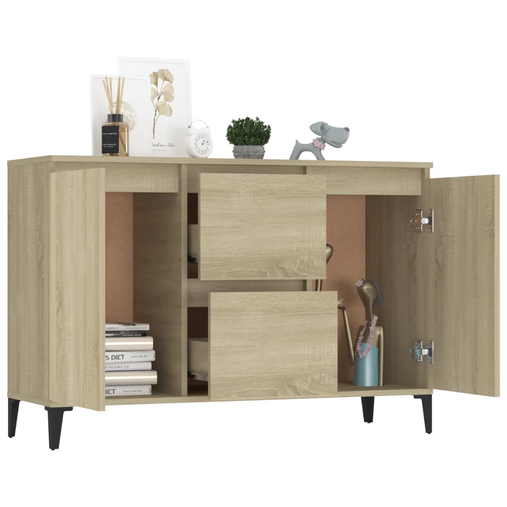 Buffet chêne sonoma 102x35x70 cm bois d'ingénierie - XIOS