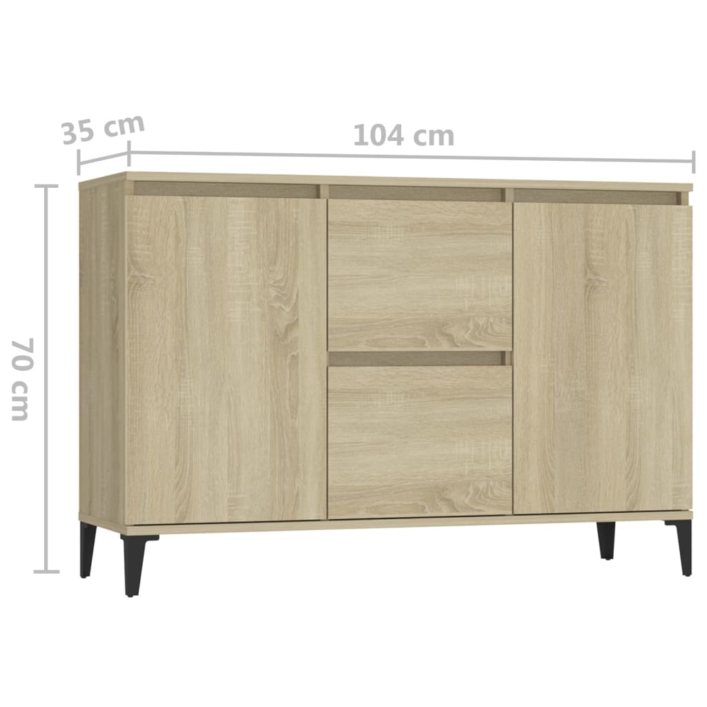 Buffet chêne sonoma 102x35x70 cm bois d'ingénierie - XIOS