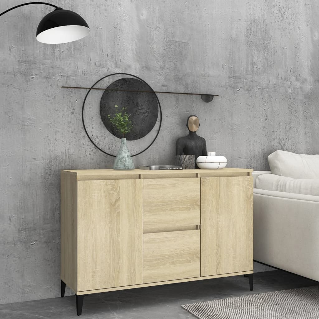 Buffet chêne sonoma 102x35x70 cm bois d'ingénierie - XIOS