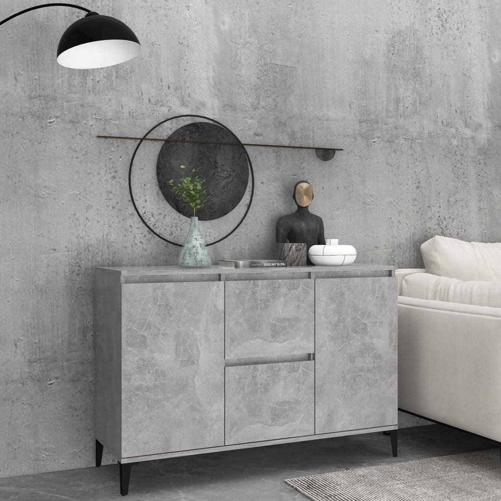 Buffet gris béton 102x35x70 cm bois d'ingénierie - XIOS