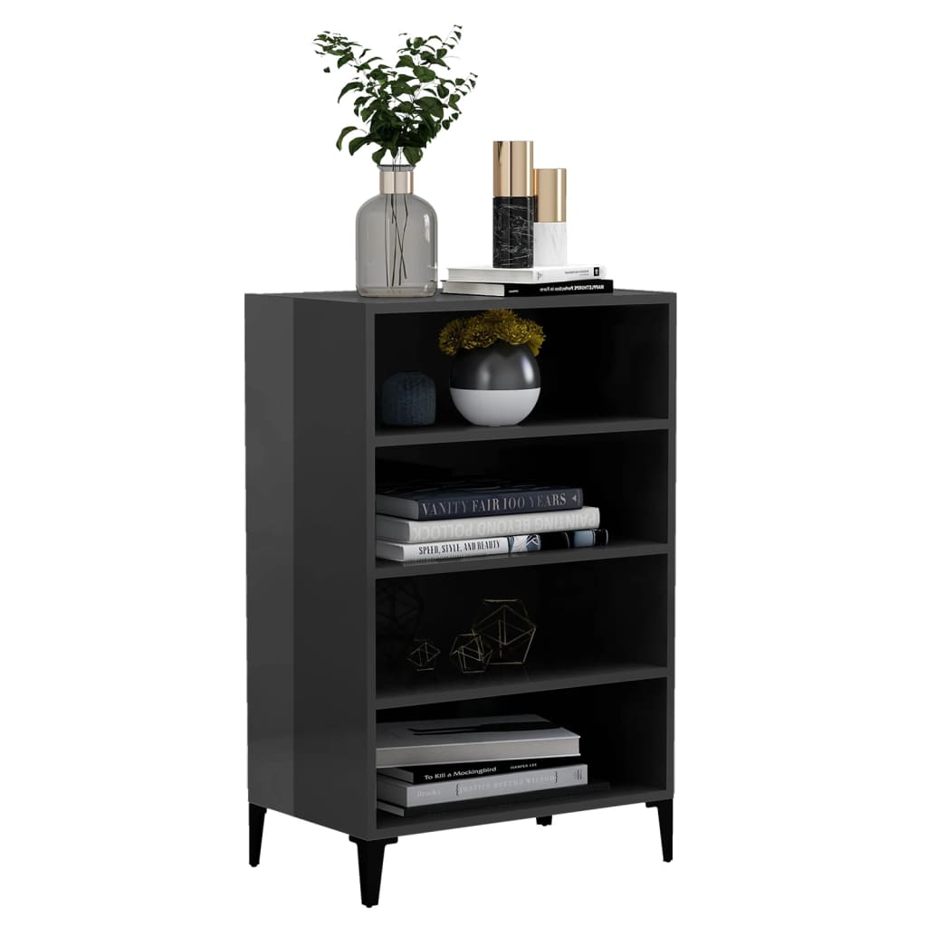 Buffet Gris brillant 57x35x90 cm Aggloméré - XIOS